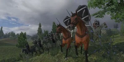men on horse back