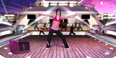 Woman dancing on a boat