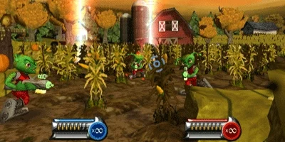 loads of aliens in a corn field
