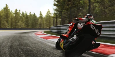 A rider speeding round the Autodromo Di Monza