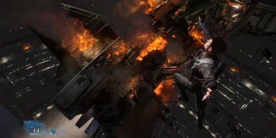 man being held over a drop