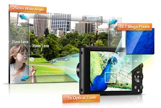 Samsung ST77 Wide Angle 5x Optical Zoom and 16.1 Megapixel resolution