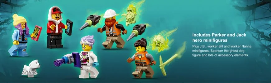 closeup of minifigures
