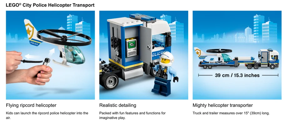 Action shots of Police Helicopter Set