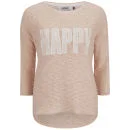 ONLY Women's Happy Slogan Knitted Jumper - Cloud Pink - XS/UK 6 - Pink Image 1
