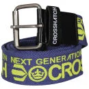 Crosshatch Men's Kicks Canvas Printed Belt - Deep Blue/Acid Lime - S - Deep Blue/Acid Lime Image 1