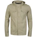 Brave Soul Men's Constructed Cotton Twill Hooded Jacket - Stone - S - Stone Image 1