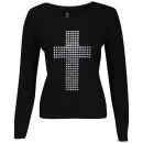 Influence Women's Studded Cross Knitted Jumper - BlackInfluence Women's Studded Cross Knitted Jumper - Black - S-M - Black Image 1