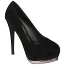 Odeon Women's Velvet Platform Heels - Black - 3 - Black Image 1