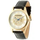 Mastertime Men's Gold Dial Black Strap Watch Image 1