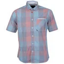 Bench Men's Infinite Check Short Sleeved Shirt - Turquoise - S - Turquoise Image 1