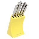 Morphy Richards Accents 5 Piece Knife Block Set - Yellow Image 1