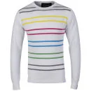 Dissident Men's Viking Multi Colour Stripe Knit - Optic White - S - Optic White Image 1