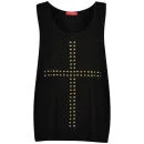 Influence Women's Studded Cross Vest- Black - S-M - Black Image 1