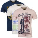 South Shore Men's 3 Pack T-Shirts - Pale Pink/Eggshell/Marine - S - Pale Pink/Eggshell/Marine Image 1