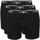 Emporio Armani Men's Button Fly 3-Pack Boxers - Black - S - Black Image 1