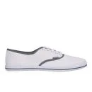 Ringspun Men's David Trim Canvas Pumps - White/Charcoal - 7 - White/Charcoal Image 1