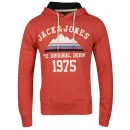Jack & Jones Men's Mountain Hooded Sweatshirt - Red - S - Red Image 1