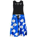 nümph Womens Vibe Cloud Print Dress - Wham Blue - L - Blue Image 1