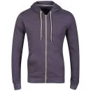 Brave Soul Men's Adriane Hooded Zip Through Sweatshirt - Purple - S - Purple Image 1