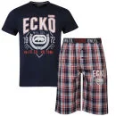 Ecko Men's Loungewear Set -Navy/Checked - S - Navy/Checked Image 1