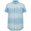 Brave Soul Men's 3 Stripe Tie Dye Shirt - Sky - S - Sky Image 1
