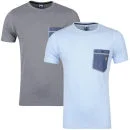 Carter Men's Boom 2-Pack T-Shirt - Multi - S - Sky Marl/Charcoal Marl Image 1