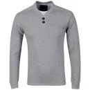 Dissident Men's Button Neck Contrast Logo Sweatshirt - Light Grey Marl - S - Light Grey Marl Image 1