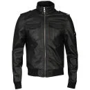 Bench Men's Washed Leather Look Transformer Jacket - Black - S - Black Image 1
