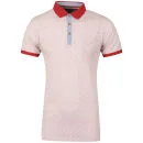Brave Soul Men's Premiere Hexagonal Print Polo Shirt - White/Red - S - White/Red Image 1