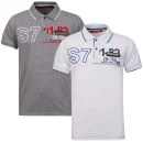 Seven Series Men's Fran 2-Pack Polo Shirts - Grey Marl and White - XS Image 1