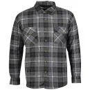 Brave Soul Men's Coburn Long Sleeved Check Shirt - Charcoal - S - Charcoal Image 1