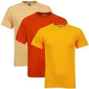 Fruit of the Loom/Jerzees Men's 3 Pack T-Shirts - Large - Tan Beige/Rust/Gold Image 1
