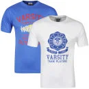 Varsity Men's 2-Pack Sophmore & Outfitters Graphic T-Shirts - White & Royal - S - White/Royal Image 1