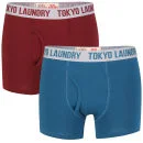 Tokyo Laundry Men's 2-Pack Gee Boxers - Oxblood/Blue - S - Oxblood/Blue Image 1
