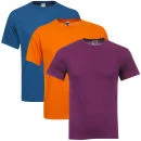 Fruit of the Loom/Jerzees Men's 3 Pack T-Shirts - XXL - Lilac/Orange/Sea Blue Image 1