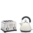 Morphy Richards 4 Slice Accents Toaster - White and Accents Traditional Kettle - White Image 1