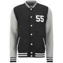 55 Soul Men's Manning Baseball Jacket - Black/Grey - S - Black/Grey Image 1