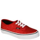 Vans Kids' Authentic Canvas Trainers - Glitter Red - 1 - Glitter Red Image 1
