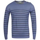 Boxfresh Men's Gael2 12 Gauge Breton Stripe Crew Neck Knit - Blue Dusk - S - Blue Dusk Image 1