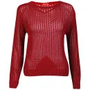Influence Women's Honeycomb Knitted Jumper - Red - One Size - Red Image 1