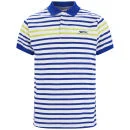 Slazenger Men's Pearce Striped Polo Shirt - White/Blue/Lime - S - White/Blue/Lime Image 1