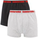 Lambretta Men's 2 Pack Boxers - Black/Grey - S - Black/Grey Image 1