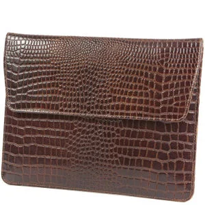 dbramante1928 Leather iPad Envelope (iPad 2, 3, 4, Air, and Air 2) - Crocodile Brown Image 1