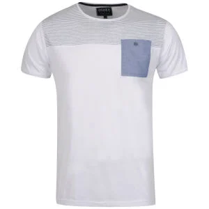 Osaka Men's Striped T-Shirt - White/Sky - S - White/Sky Image 1