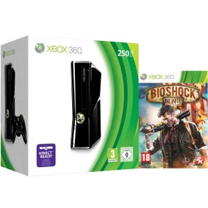 Xbox 360 250GB Matte Black Console: Bundle Includes (Bioshock Infinite) Image 1