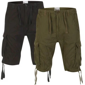 55 Soul Men's 2-Pack Spirit Shorts - Black/Khaki - 28 - Black/Khaki Image 1