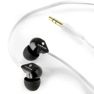 Veho 360 Stereo Noise Isolating Earphones - White/Black Image 1