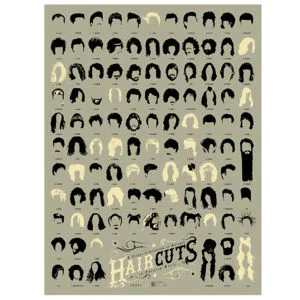 Haircuts of Hollywood Art Print by Pop Chart Lab Image 1