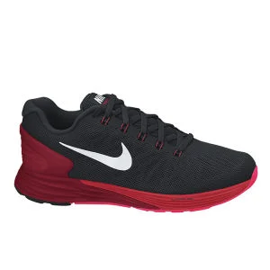 Nike Men's Lunarglide 6 Dynamic Support Running Shoes - Black/White/Gym Red - UK 7 - Black Image 1